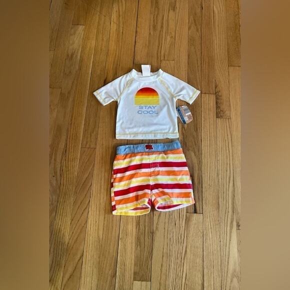 LILY AND DAN BOYS TWO PIECE SWIM SUIT SIZE 18MO NWT - Picture 1 of 3